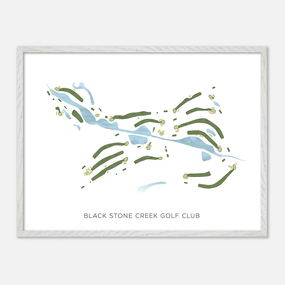 Black Stone Creek Golf Club Germantown Wisconsin Modern Watercolor Golf Map Poster - Image 4