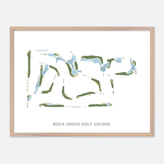 Boca Grove Golf Course In Boca Raton Florida Modern Watercolor Map Golfer Gift Golf Wall Art Golf Poster Print Course Layout