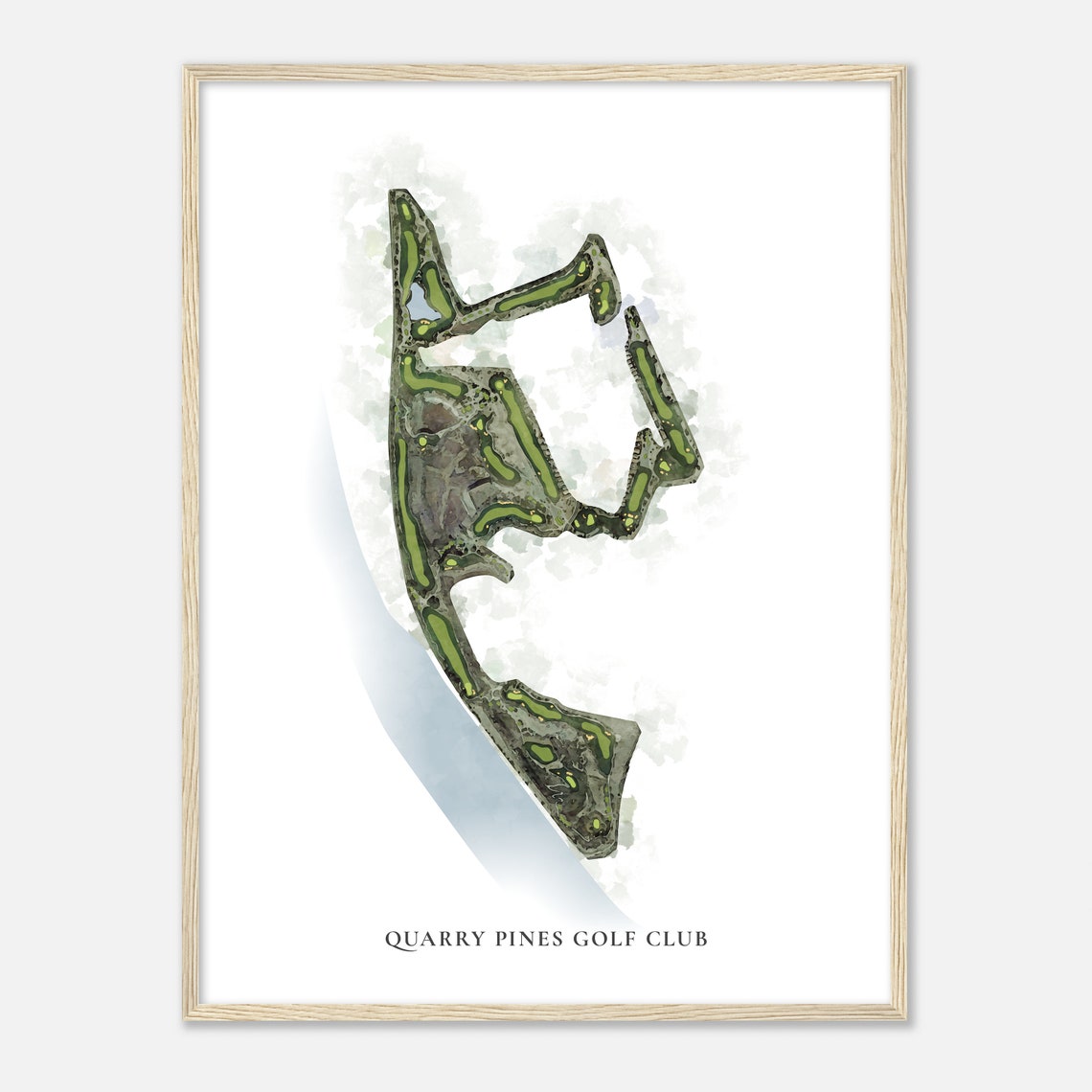Quarry Pines Golf Club Classic Watercolor Map Golfer Gift Poster