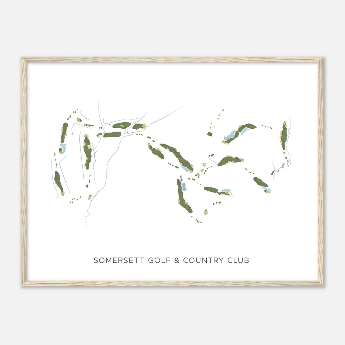 Somersett Golf and Country Club Modern Course Map Golf Poster - Image 2