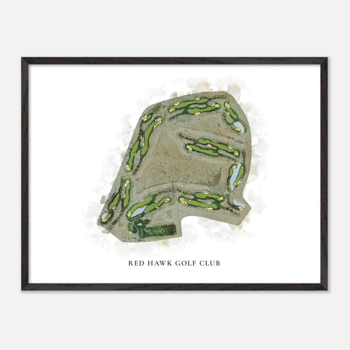 Red Hawk Golf Club Las Cruces New Mexico Classic Watercolor Map Poster - Image 5