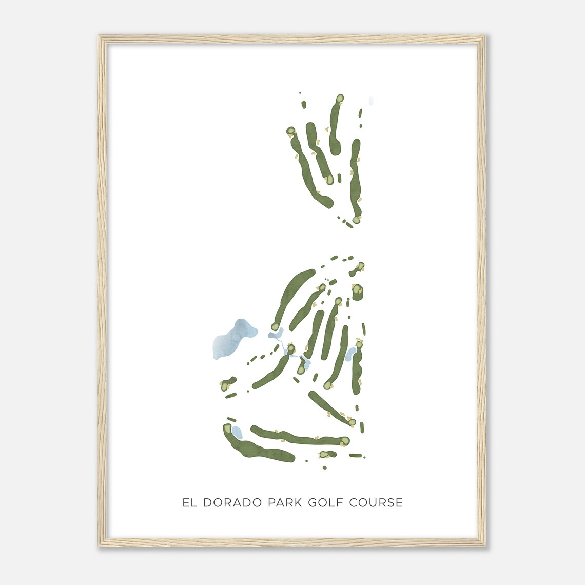 El Dorado Park Golf Course California Modern Watercolor Map Golfer Gift Golf Wall Art Golf Poster Print Course Layout