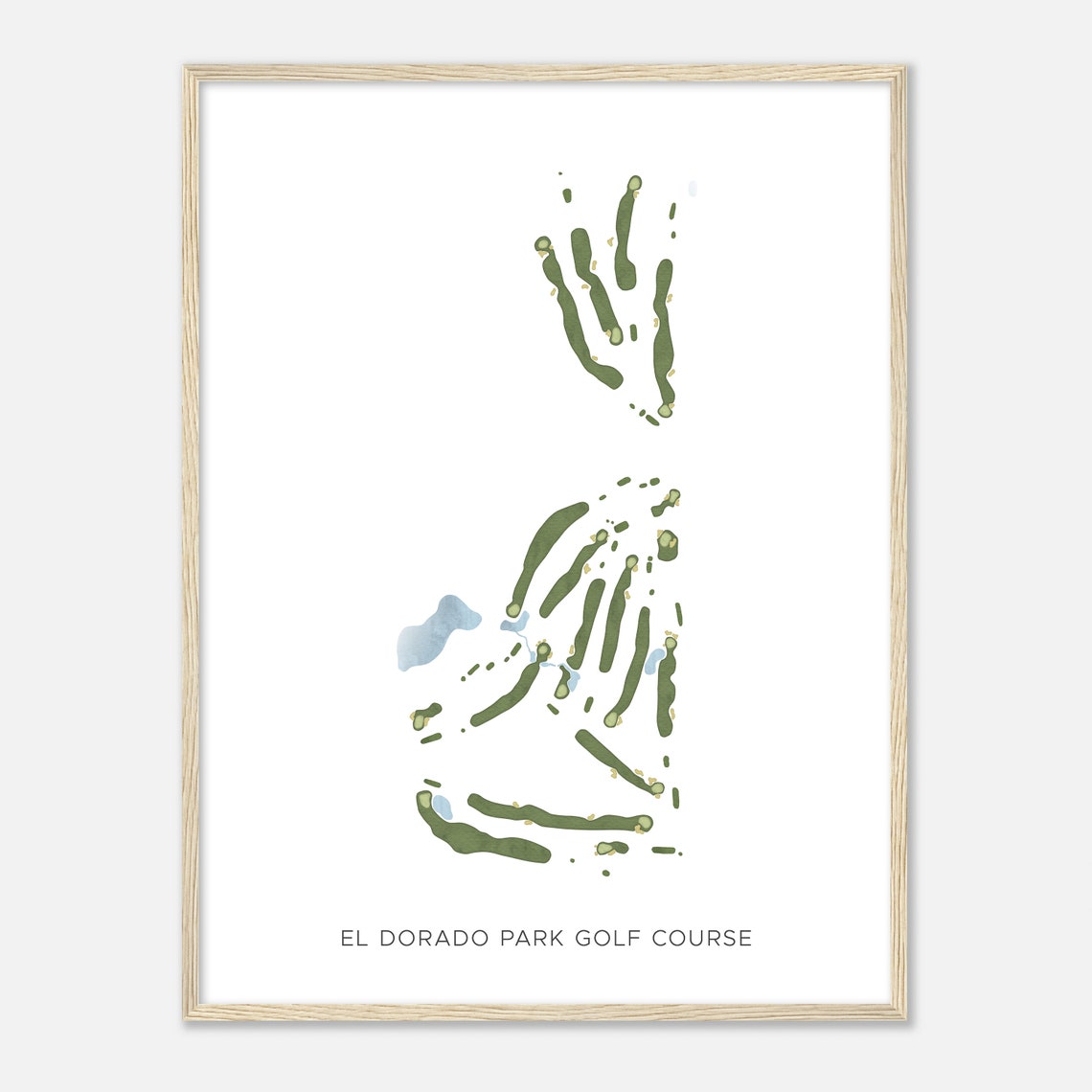 El Dorado Park Golf Course Modern Course Map Golfer Art Poster
