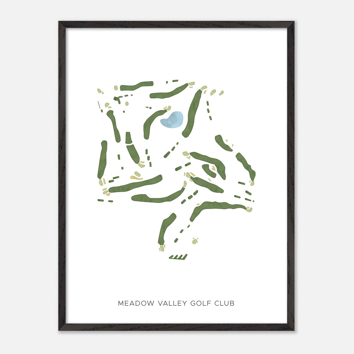 Meadow Valley Golf Club Course Map Minimalist Green Fairways Art Poster - Image 3