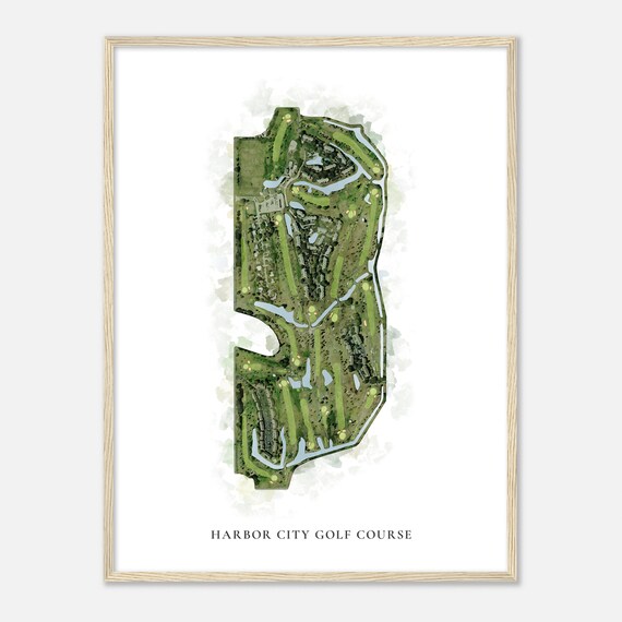 Harbor City Golf Course Florida Classic Watercolor Golf Poster