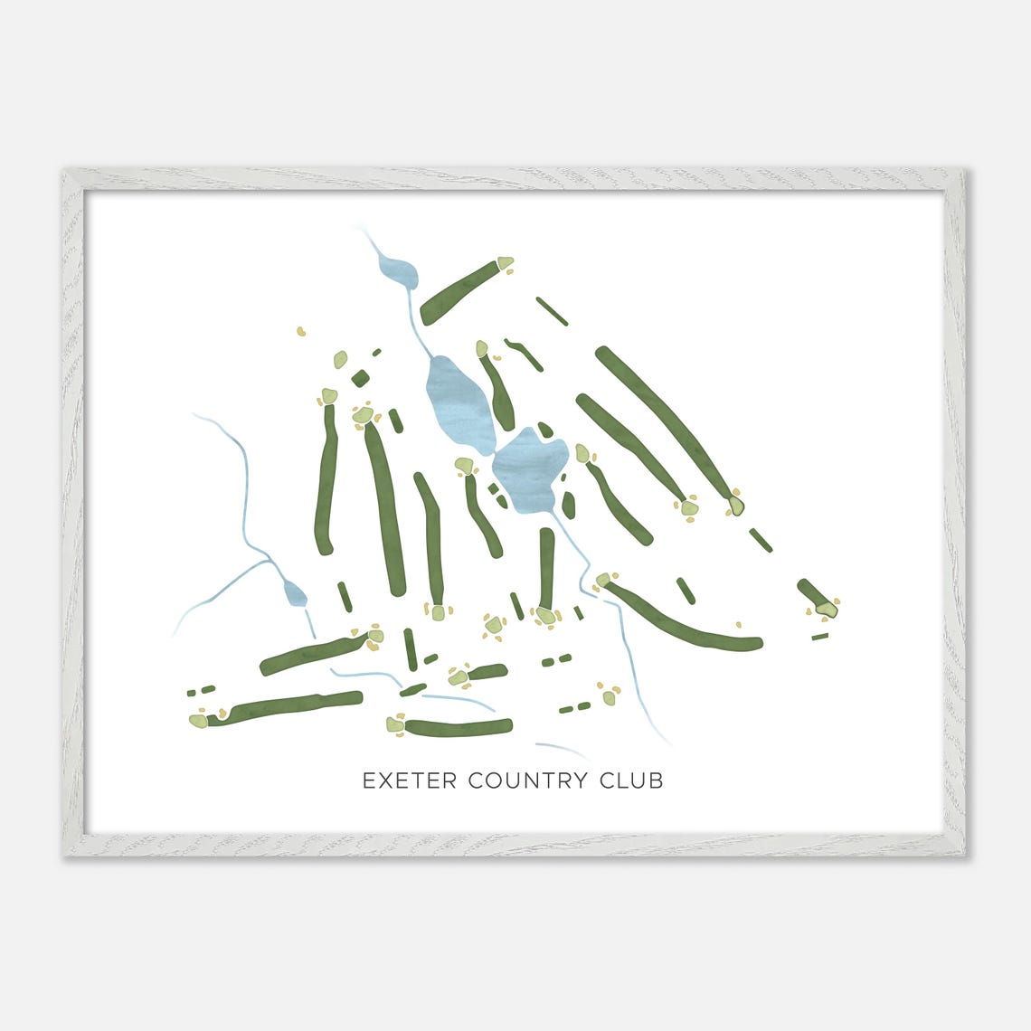 Exeter Country Club Rhode Island Modern Watercolor Map Poster - Image 4