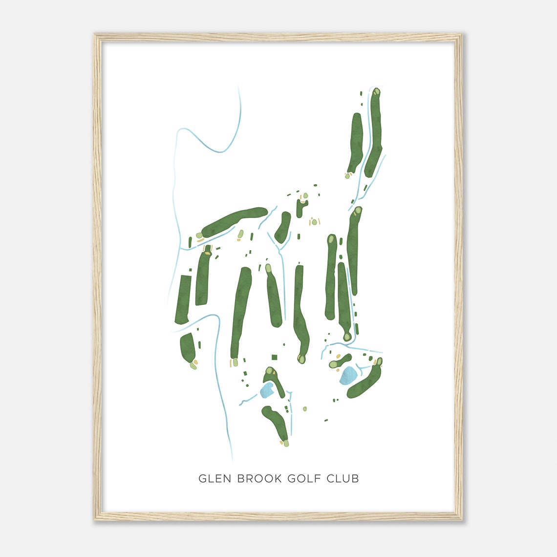 Glen Brook Golf Club Modern Fairway Watercolor Course Map Poster - Image 2