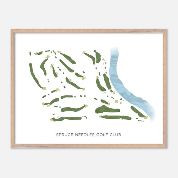 Spruce Needles Golf Club In Timmins Canada Modern Watercolor Map Golfer Gift Golf Wall Art Golf Poster Print Course Layout