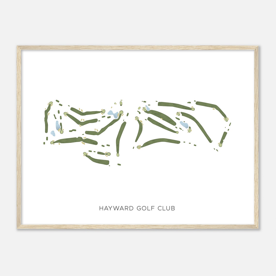 Hayward Golf Club Minimalist Watercolor Golf Course Map Poster