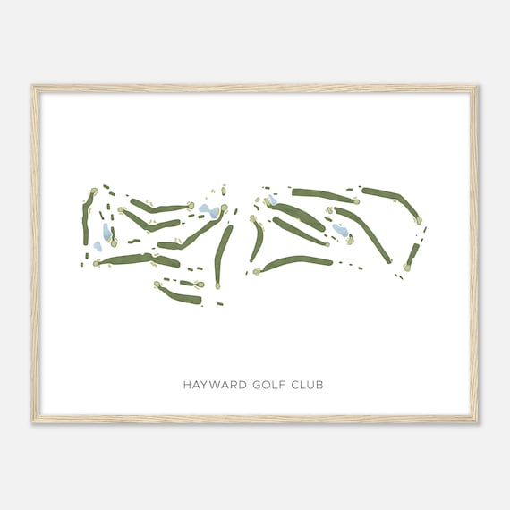 Hayward Golf Club Wisconsin Modern Watercolor Map Golfer Gift Golf Wall Art Golf Poster Print Course Layout