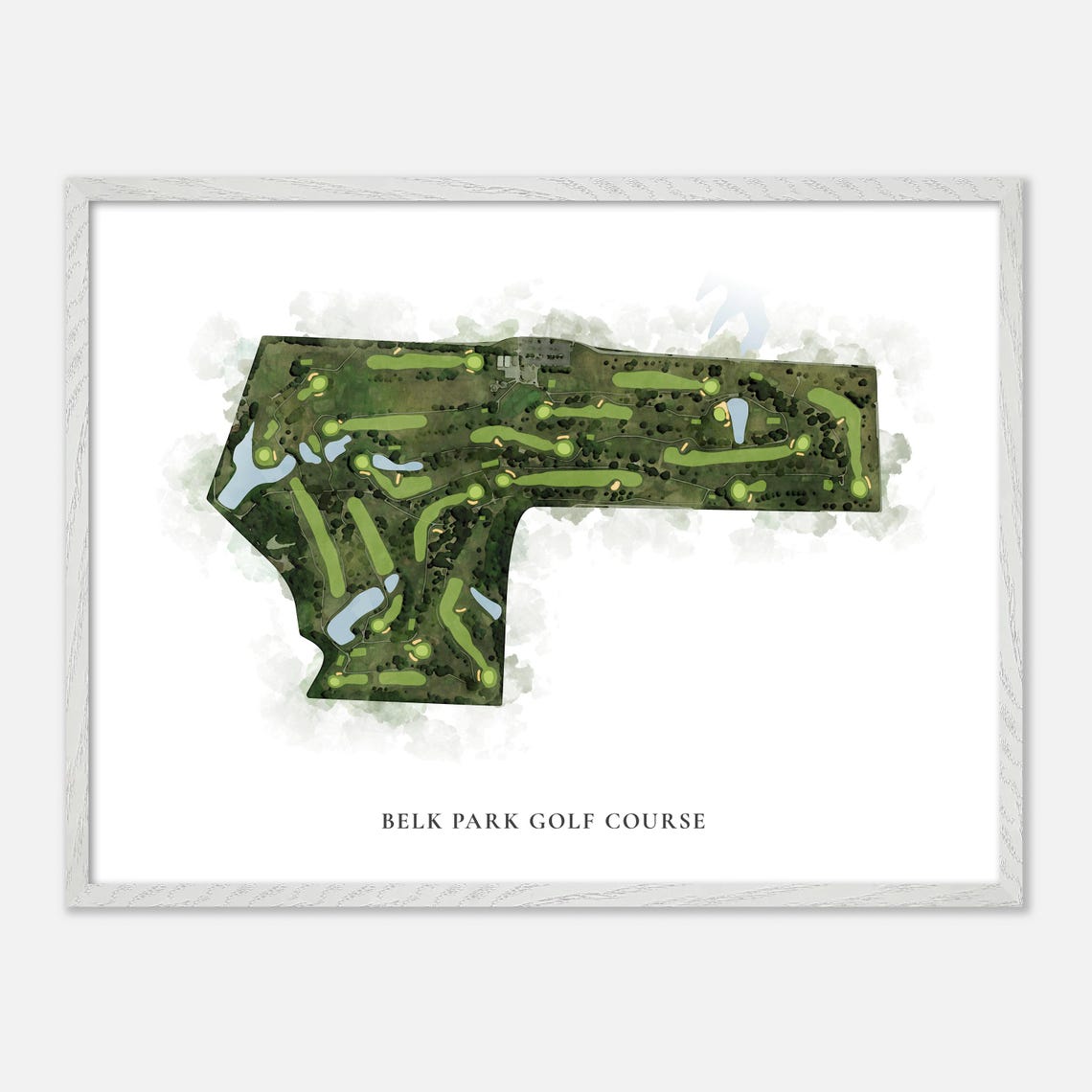 Belk Park Golf Course Classic Watercolor Aerial Map Art Poster - Image 4