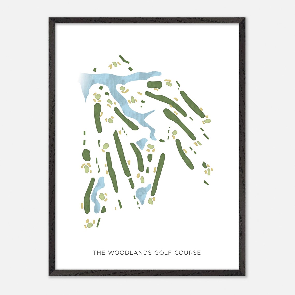 The Woodlands Golf Course Hampton Virginia Modern Watercolor Map Poster - Image 3