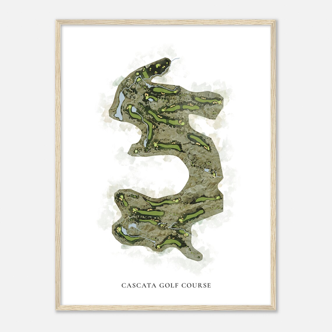 Cascata Golf Course Nevada Classic Watercolor Map Golfer Gift Golf Wall Art Golf Poster Print Course Layout - Image 2