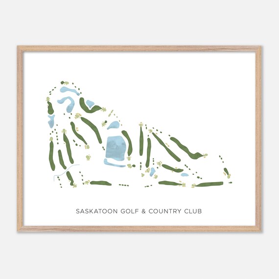 Saskatoon Golf Country Club Furdale Modern Watercolor Map Poster
