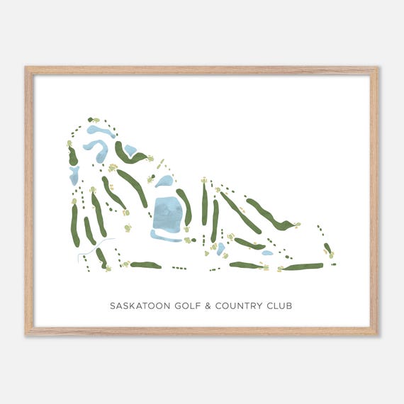 Saskatoon Golf Country Club In Furdale Canada Modern Watercolor Map Golfer Gift Golf Wall Art Golf Poster Print Course Layout