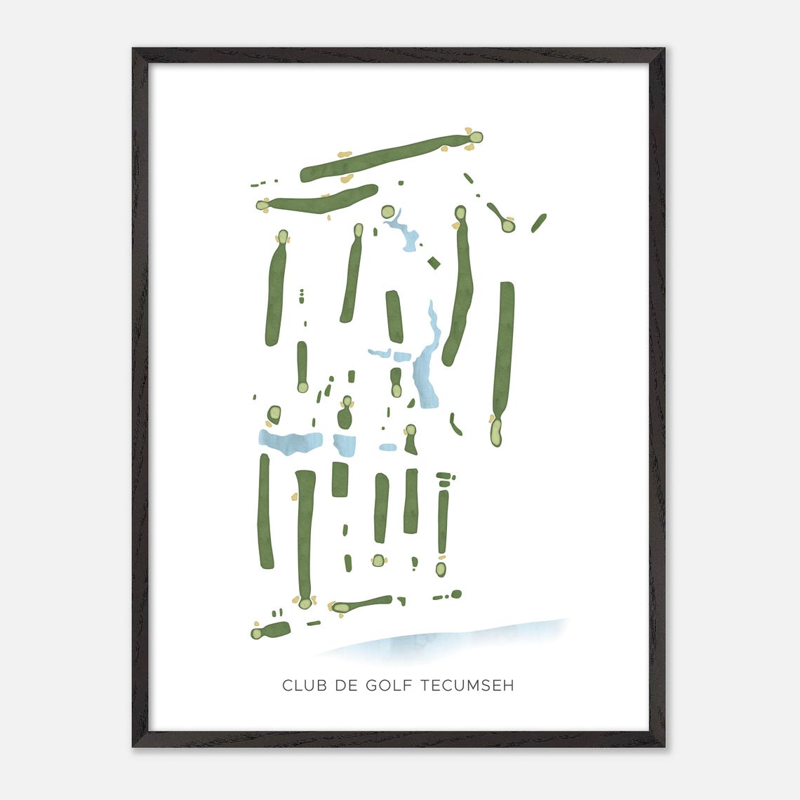 Club De Golf Tecumseh Modern Minimalist Watercolor Golf Map Poster - Image 2
