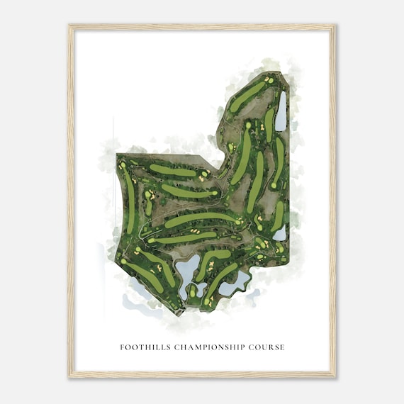 Foothills Championship Course Colorado Classic Watercolor Map Golfer Gift Golf Wall Art Golf Poster Print Course Layout