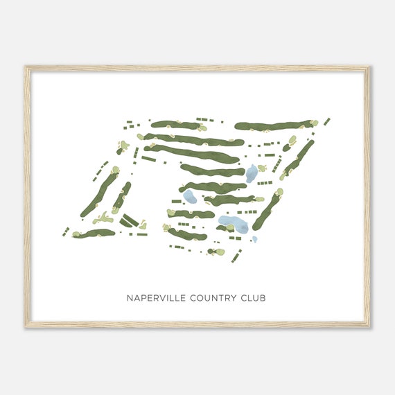 Naperville Country Club Illinois Modern Watercolor Map Golfer Gift Golf Wall Art Golf Poster Print Course Layout