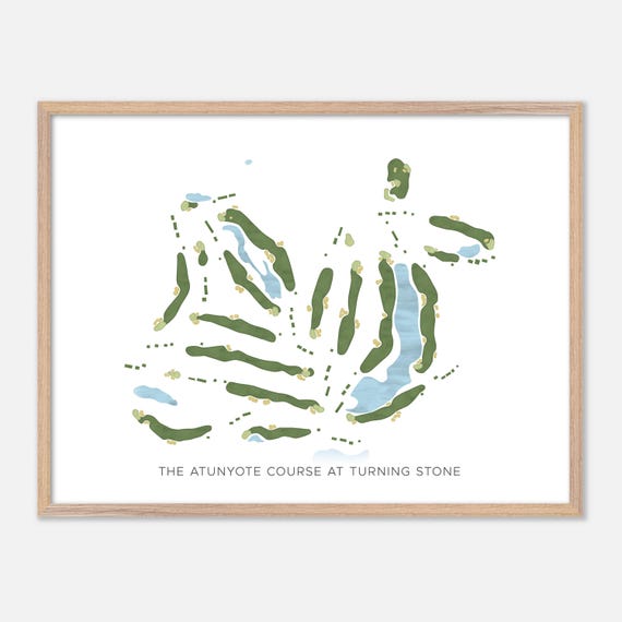 The Atunyote Course At Turning Stone In Vernon New York Modern Watercolor Map Golfer Gift Golf Wall Art Golf Poster Print