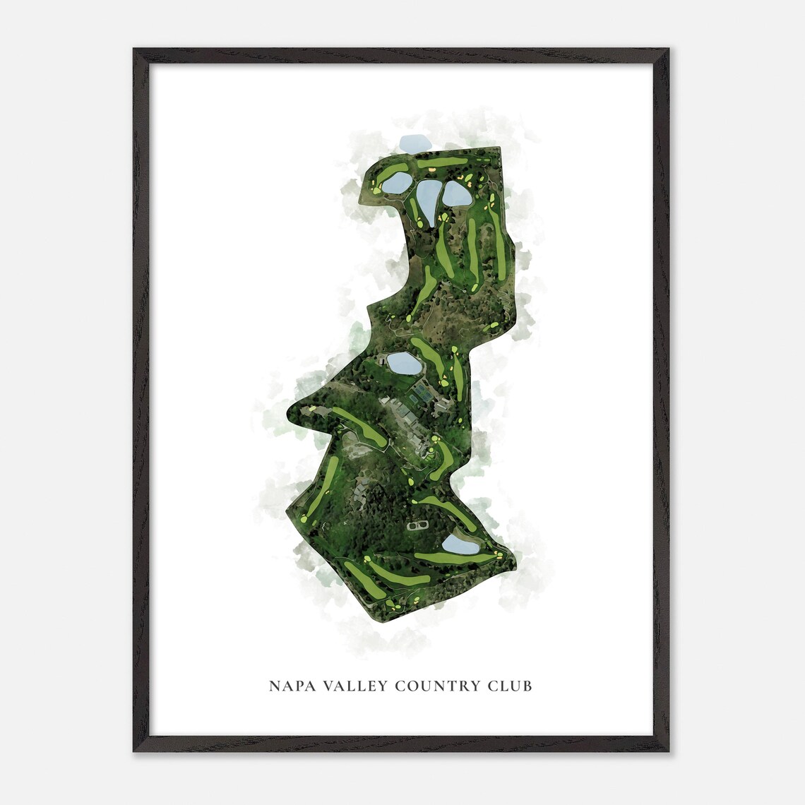 Napa Valley Country Club Classic Watercolor Fairways Map Poster - Image 3