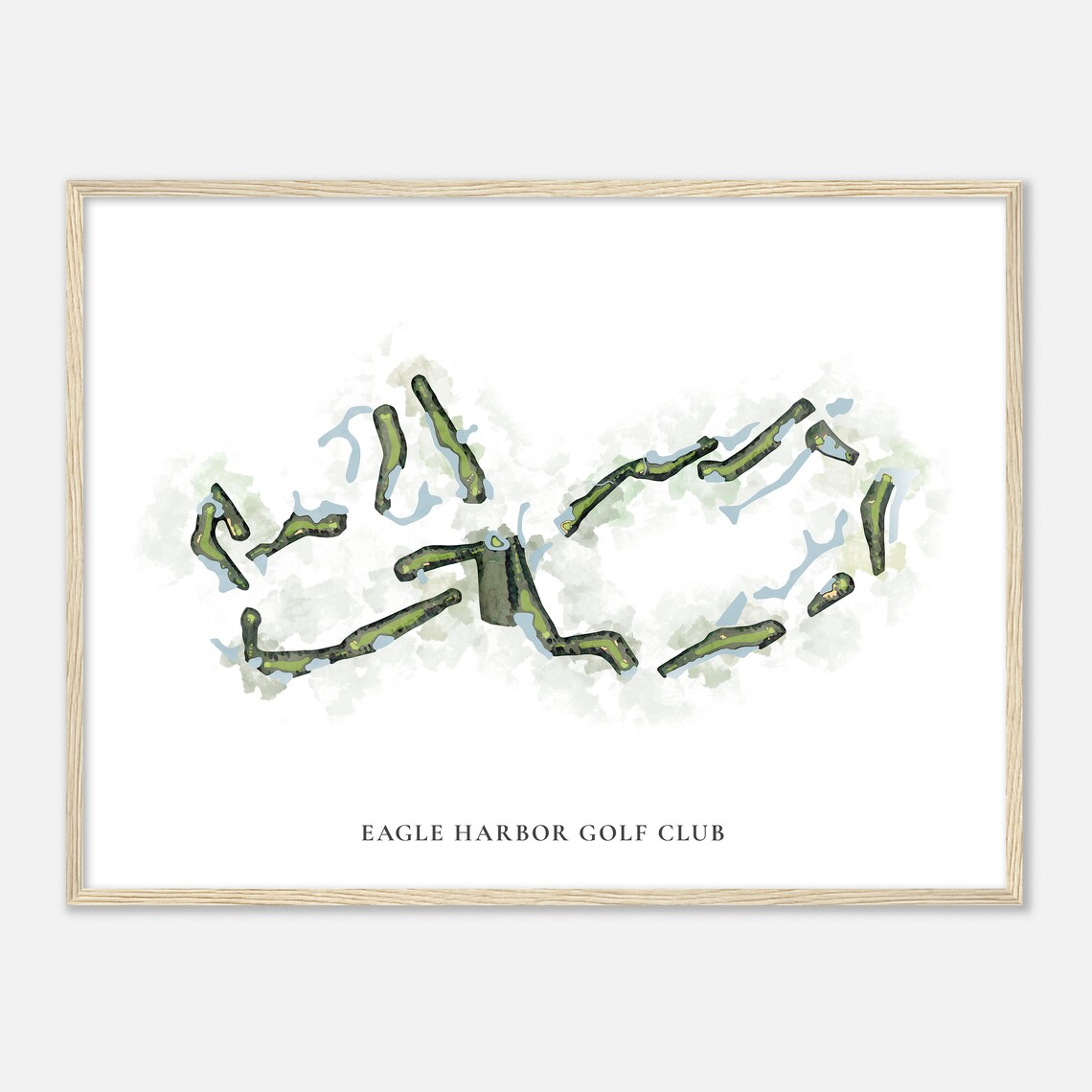 Eagle Harbor Golf Club Florida Classic Watercolor Map Poster - Image 2