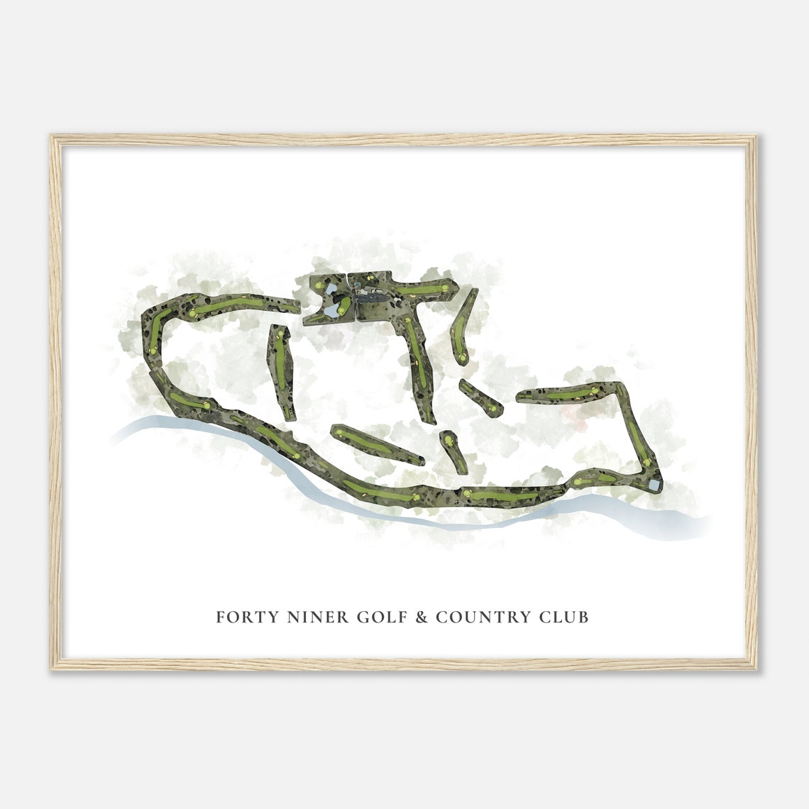 Forty Niner Golf And Country Club Classic Watercolor Map Poster