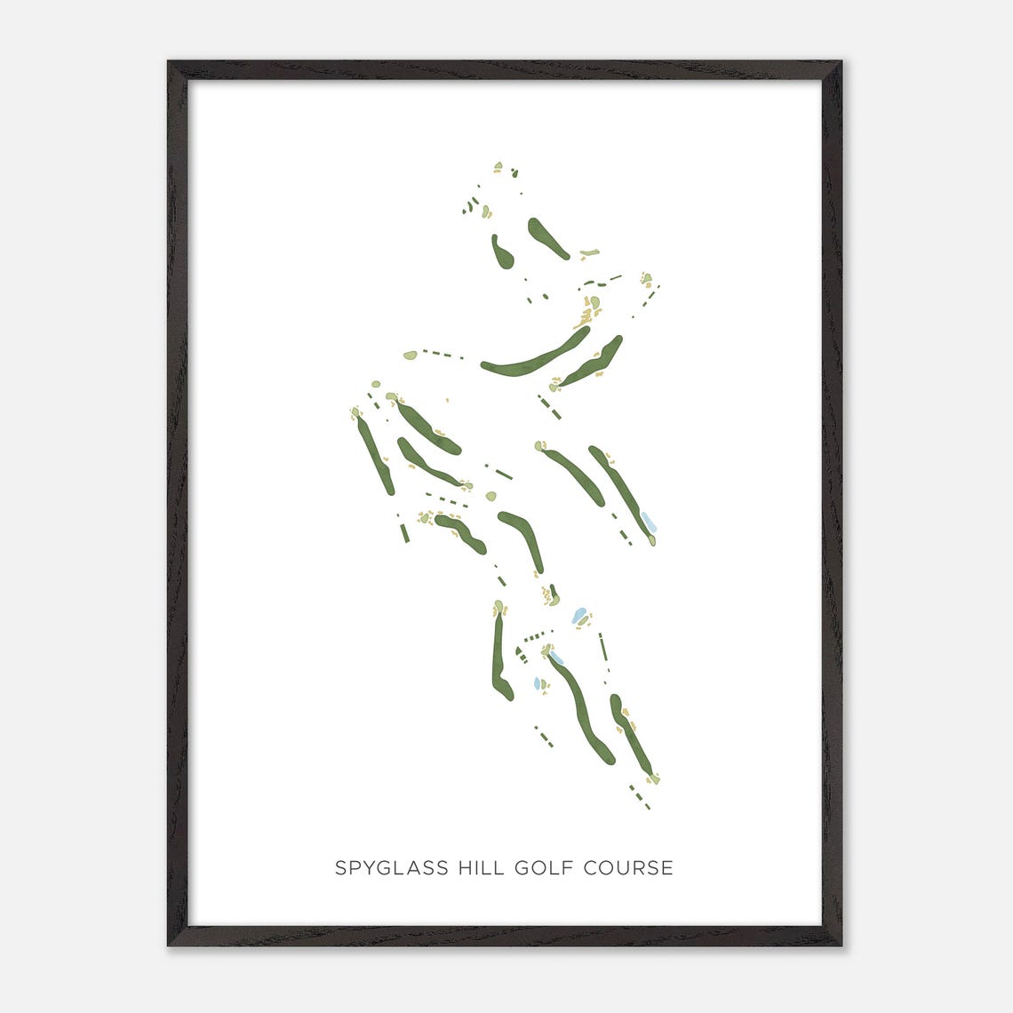 Spyglass Hill Golf Course Modern Minimalist Watercolor Map Poster - Image 3