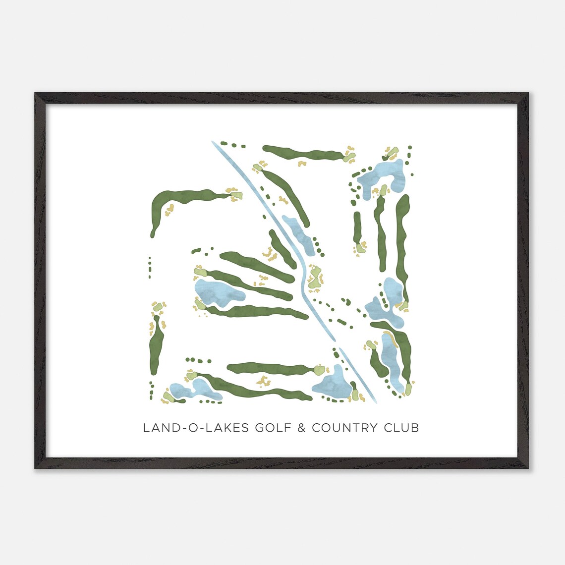 Land-O-Lakes Golf & Country Club Canada Minimalist Watercolor Golf Map Poster - Image 4