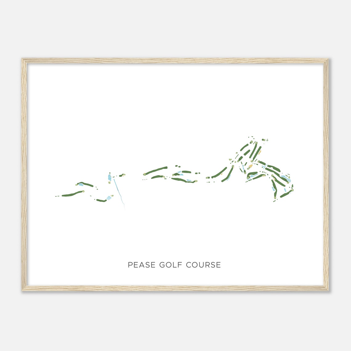 Pease Golf Course New Hampshire Modern Watercolor Golf Map Poster - Image 2