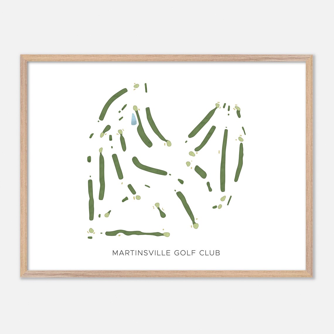 Martinsville Golf Club Indiana Modern Watercolor Map Golf Poster
