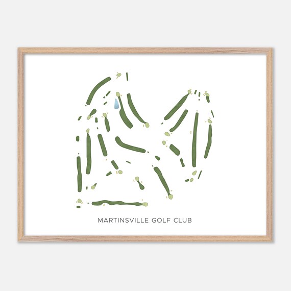 Martinsville Golf Club Indiana Modern Watercolor Map Golf Poster