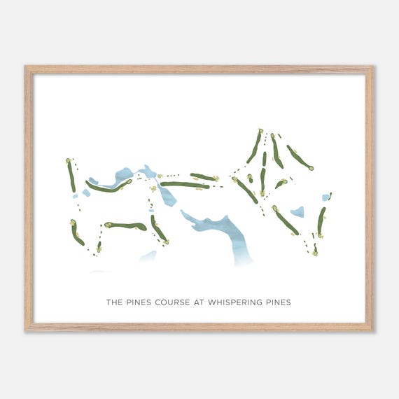 The Pines Course At Whispering Pines In Whispering Pines North Carolina Modern Watercolor Map Golfer Gift Golf Wall Art