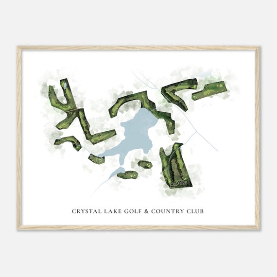 Crystal Lake Golf Country Club Georgia Classic Watercolor Map Golfer Gift Golf Wall Art Golf Poster Print Course Layout