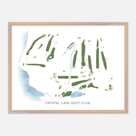 Crystal Lake Golf Club In Haverhill Massachusetts Modern Watercolor Map Golfer Gift Golf Wall Art Golf Poster Print Course Layout