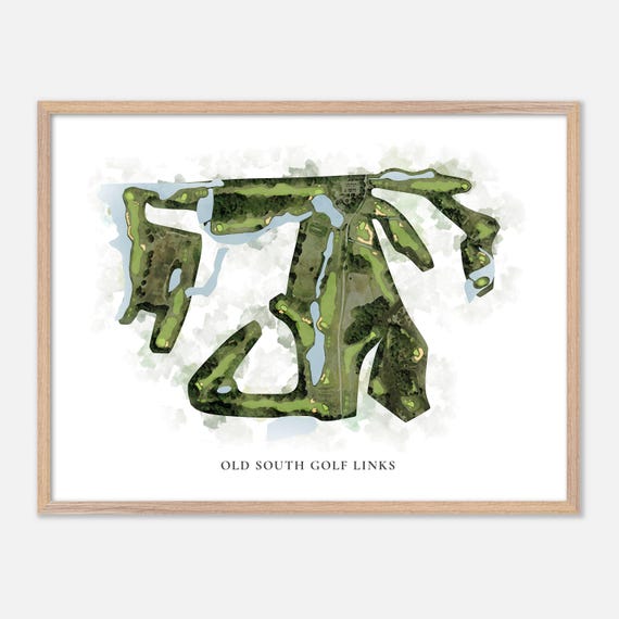 Old South Golf Links In Bluffton South Carolina Classic Watercolor Map Golfer Gift Golf Wall Art Golf Poster Print Course Layout