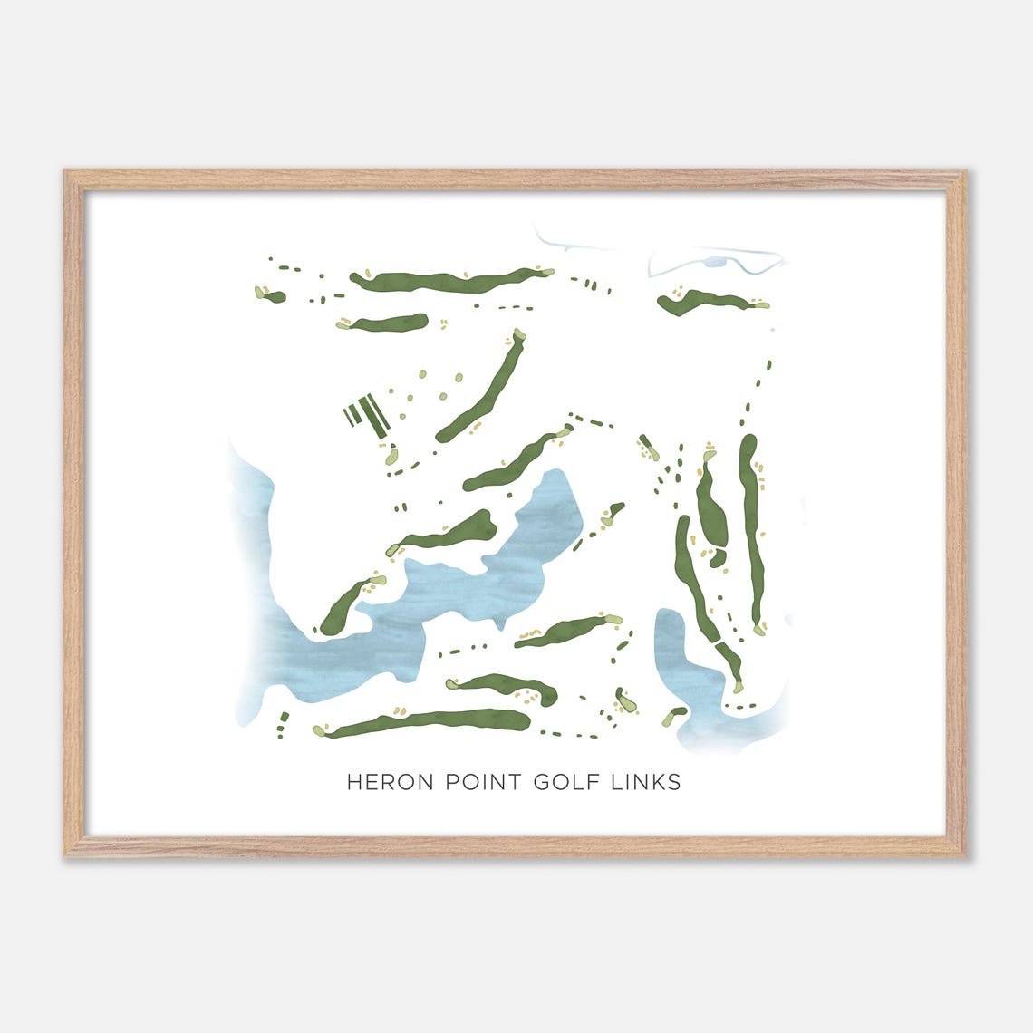 Heron Point Golf Links Canada Modern Watercolor Golf Map Poster