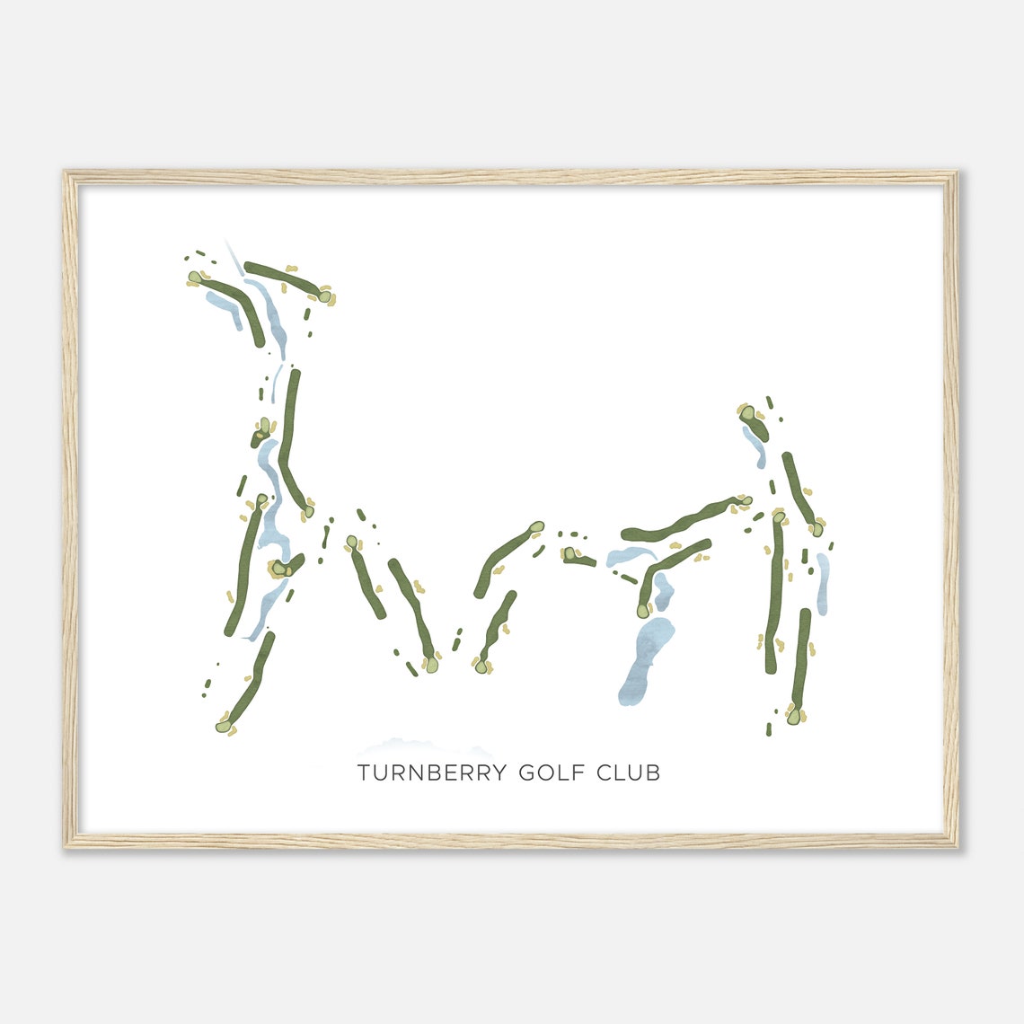 Turnberry Golf Club Minimalist Watercolor Course Map Gift Poster