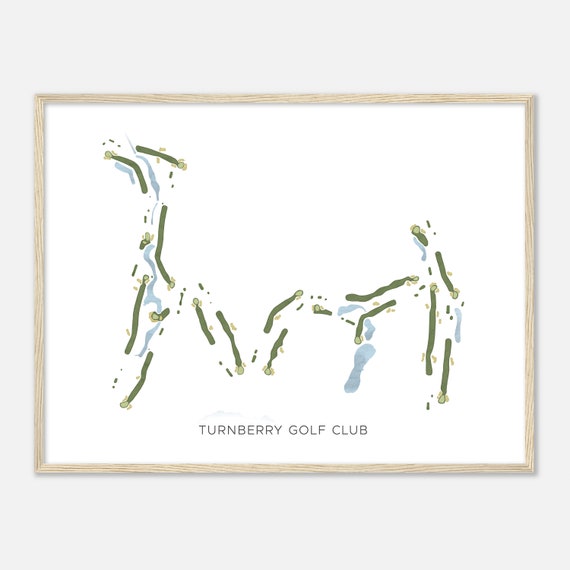 Turnberry Golf Club Illinois Modern Watercolor Map Golfer Gift Golf Wall Art Golf Poster Print Course Layout