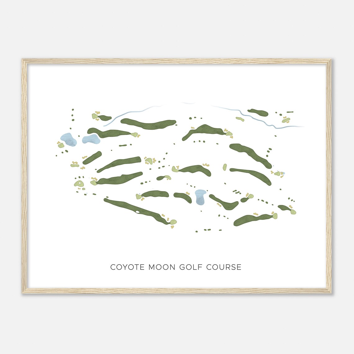 Coyote Moon Golf Course California Modern Watercolor Map Golfer Gift Golf Wall Art Golf Poster Print Course Layout