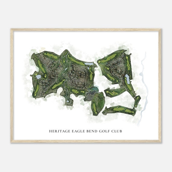 Heritage Eagle Bend Golf Club Colorado Watercolor Map