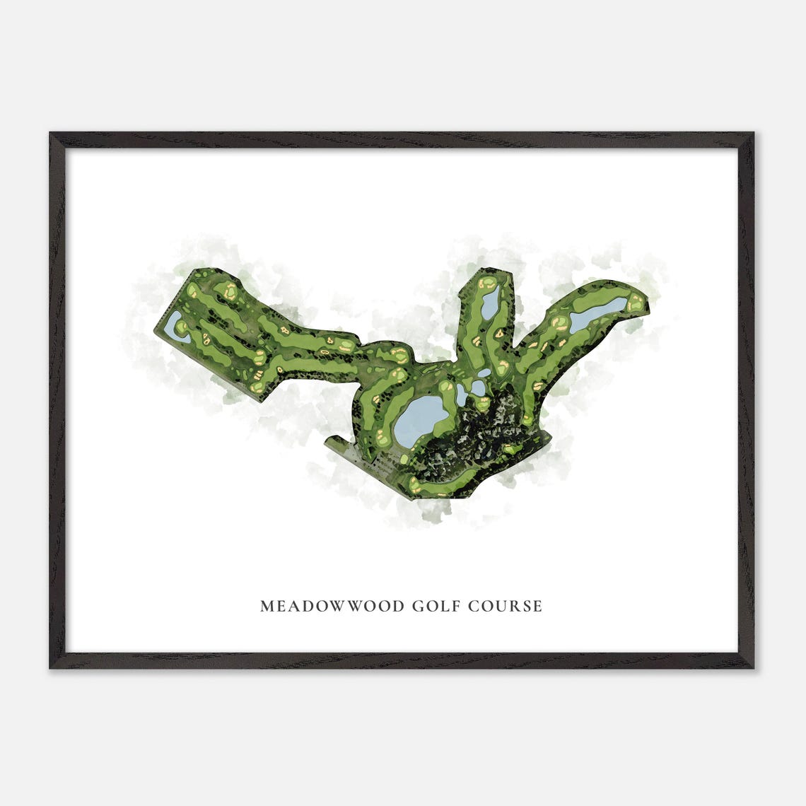 Meadowwood Golf Course Watercolor Aerial Map Green Fairways Poster - Image 5