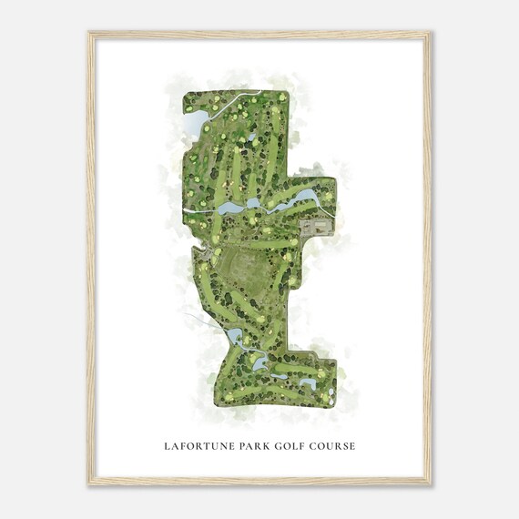 Lafortune Park Golf Course Oklahoma Classic Watercolor Golf Map Poster