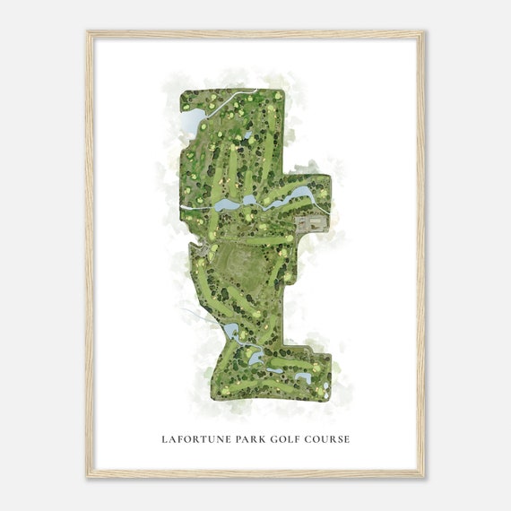 Lafortune Park Golf Course Oklahoma Classic Watercolor Map Golfer Gift Golf Wall Art Golf Poster Print Course Layout