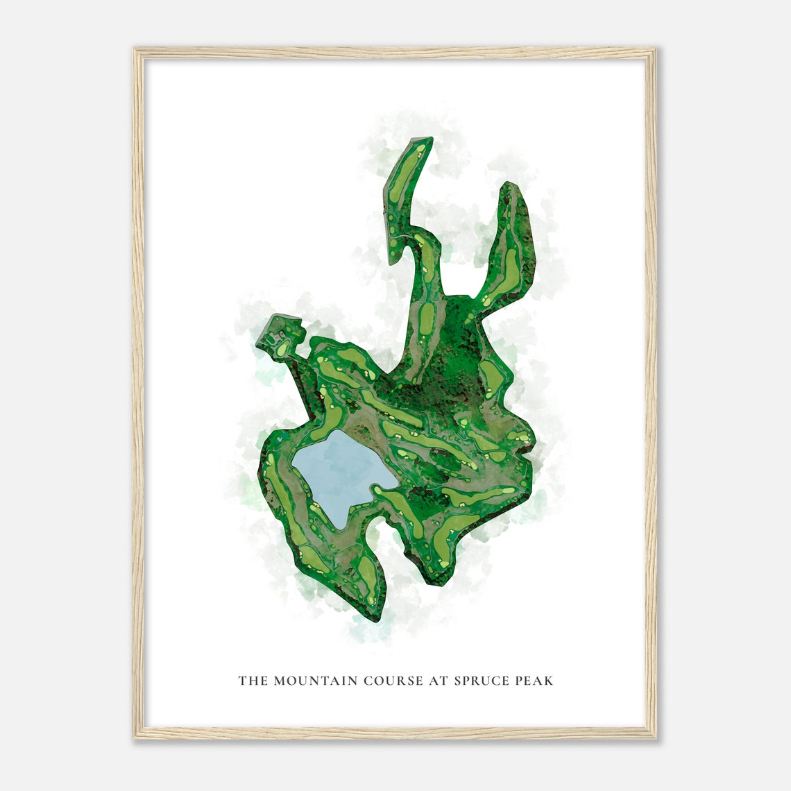 The Mountain Course at Spruce Peak Vermont Classic Watercolor Poster - Image 2