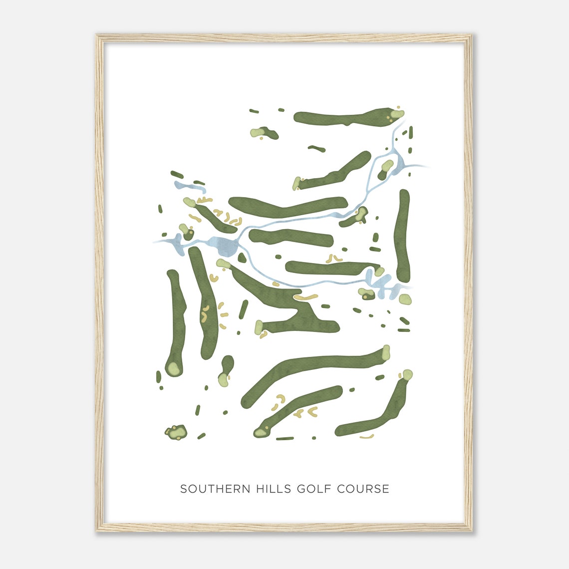Southern Hills Golf Course Minnesota Modern Watercolor Map Golfer Gift Golf Wall Art Golf Poster Print Course Layout - Image 2
