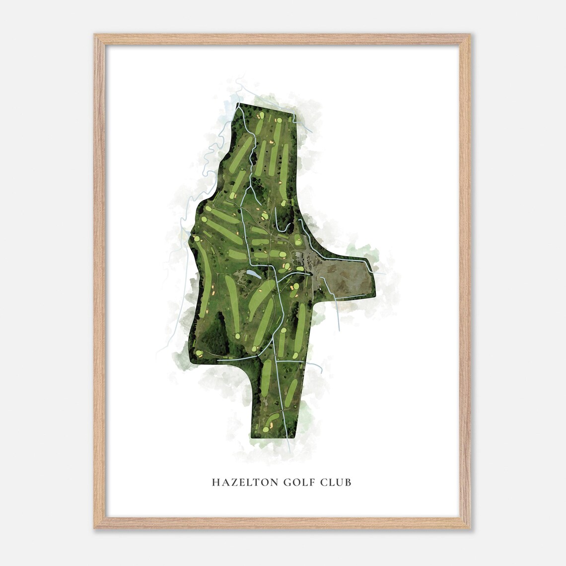 Hazelton Golf Club Massachusetts Classic Watercolor Map Poster - Image 2