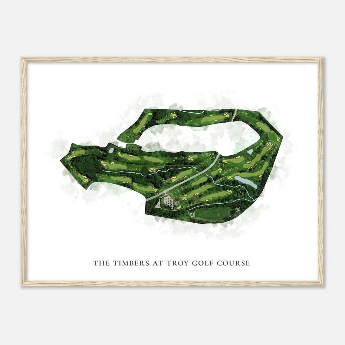 The Timbers At Troy Golf Course Maryland Classic Watercolor Map Poster - Image 2