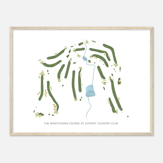 The Montchanin Course at Dupont Country Club Delaware Modern Watercolor Golf Map Poster
