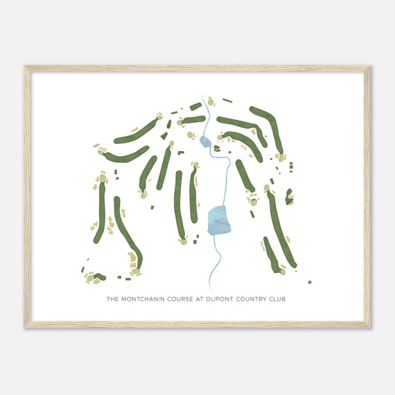 The Montchanin Course At Dupont Country Club Delaware Modern Watercolor Map Golfer Gift Golf Wall Art Golf Poster Print
