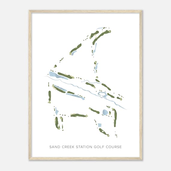 Sand Creek Station Golf Course Kansas Modern Watercolor Map Golfer Gift Golf Wall Art Golf Poster Print Course Layout